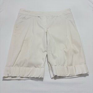 Westbound Petites Ivory Pull On Shorts Cuffed Hem Stretch Rayon Blend Size 16P